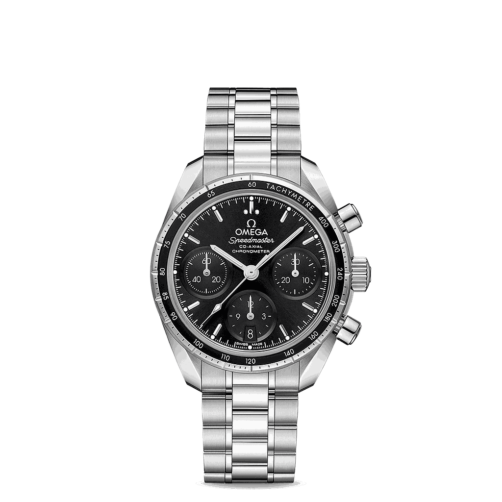 Speedmaster Co‑Axial Chronometer Chronograph 38 mm Acero con Acero  324.30.38.50.01.001