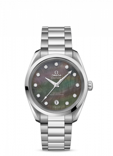 OMEGA · AQUA TERRA 150M CO-AXIAL MASTER CHRONOMETER FEMENINO 38 MM 220.10.38.20.57.001 Acero con Acero 